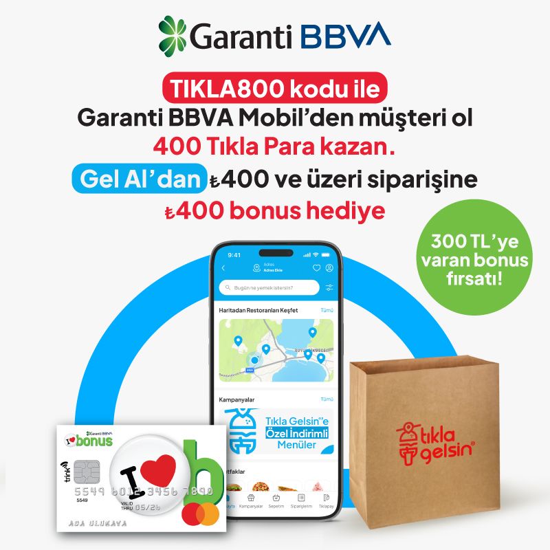 TIKLA800 kodu ile müşteri ol 400 Tıkla Para Kazan!