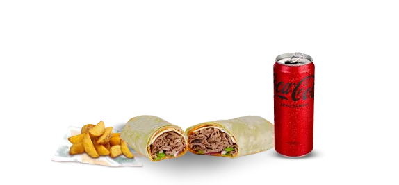 Duble Biftek & Peynir Dürüm Menü